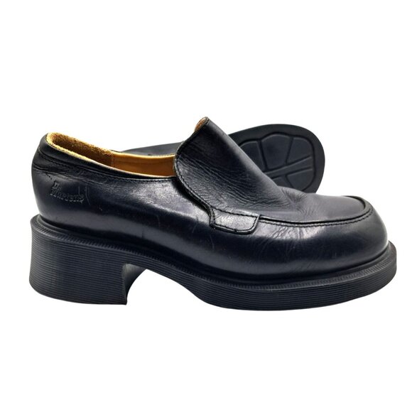Dr Martens Platform Shoes Womens Size 8 8670 England Chunky Black Leather Loafer - Picture 10 of 14
